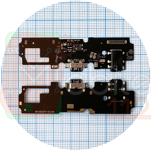 Шлейф Vivo Y30 1938 с разъемами зарядки и наушников с микрофоном - нижняя плата (AAA)