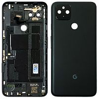 Задняя крышка Google Pixel 4A 5G (черная оригинал 100% со стеклом камеры)