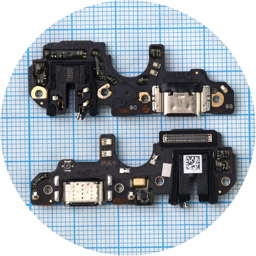 Шлейф Realme C67 RMX3890 с разъемами зарядки и наушников, микрофоном - нижняя плата (оригинал Китай)