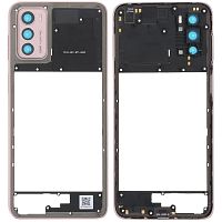 Рамка корпусу Motorola Moto G42 XT2233-2 (рожева зі склом камери)