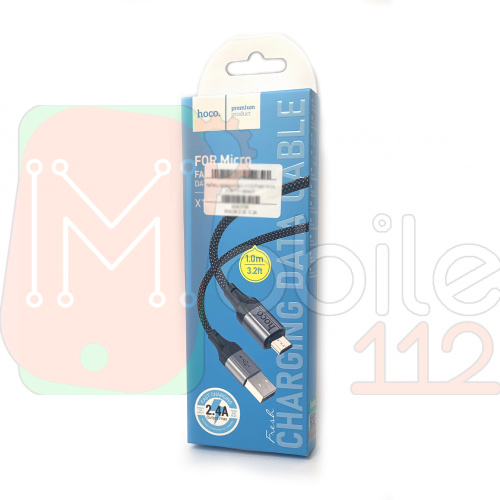 Кабель зарядки Hoco X102 Fresh USB A - Micro 2.4A 1m черный