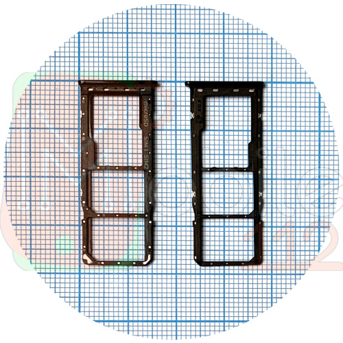 Держатель Sim карты Samsung Galaxy A7 2018 A750F (черный на 2 Sim + Micro SD)