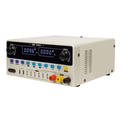 Блок питания лабораторный WEP 3010D-V, 30V 10A, с цифровой индикацией (V/A), 3 канала памяти, 2 USB 5V/2A, 6 USB 0V-30V/ 0A-10A Блок питания лабораторный WEP 3010D-V, 30V 10A, с цифровой индикацией (V/A), 3 канала памяти, 2 USB 5V/2A, 6 USB 0V-30V/ 0A-10A