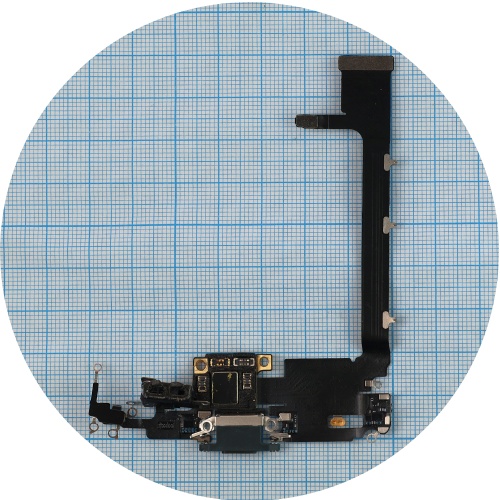 Шлейф Apple iPhone 11 Pro Max з роз'ємом зарядки та мікрофоном (зелений оригінал 100%)