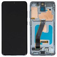 Дисплей Samsung Galaxy S20 G980F G981 + тачскрин (OLED с серебристой рамкой)