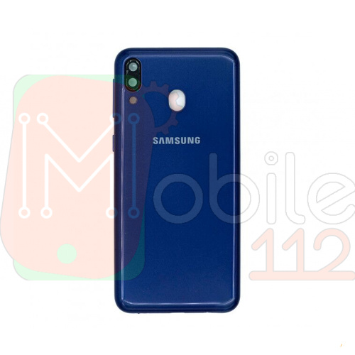 Задняя крышка Samsung Galaxy M20 M205F (синяя со стеклом камеры)