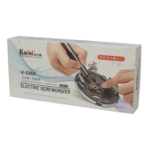 Акумуляторна викрутка Kaisi K-D355 з LED підсвічуванням (55 біт, подовжувач, магнітний килимок 170x70 мм, mini magnetizer) фото 10