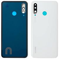 Задняя крышка Huawei P30 Lite MAR-LX1 (48MP белая оригинал Китай со стеклом камеры)