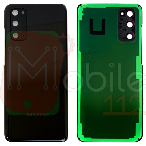 Задня кришка Samsung Galaxy S20 G980F (чорна оригінал Китай зі склом камери)
