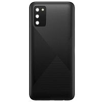 Задня кришка Samsung Galaxy A02s A025F, M02s M025F (чорна оригінал Китай зі склом камери)