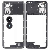 Рамка корпусу Realme C33 RMX3624 (чорна зі склом камери)