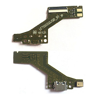 Шлейф Lenovo Phab PB1-750M, з роз'ємом зарядки та мікрофоном - нижня плата, зелена LF7002Q_USB_B1
