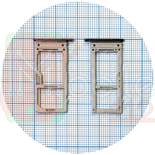 Держатель Sim карты Samsung Galaxy S10e G970F, S10 G973F, S10 Plus G975 (серый 2 SIM (1 SIM + Micro SD))