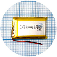 Акумулятор універсальний 103450 51 х 34 х 10 мм 2000 mAh 3.7V