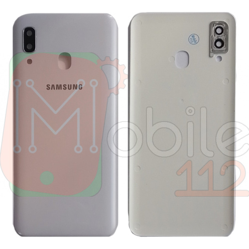 Задня кришка Samsung Galaxy A30 2019 A305F (біла зі склом камери)