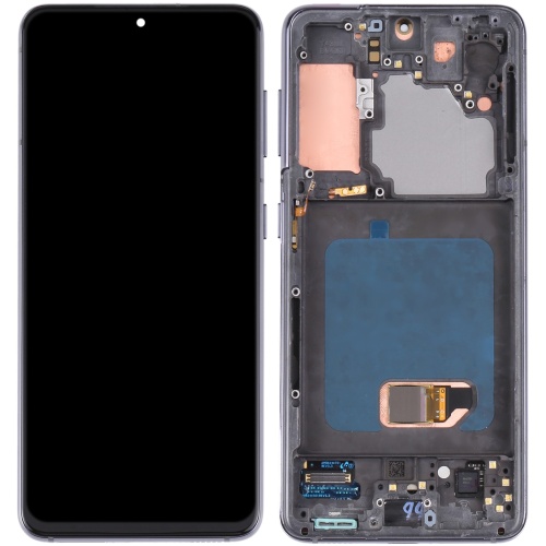 Дисплей Samsung Galaxy S21 5G G991B з тачскріном (оригінал OEM SP із сірою рамкою)