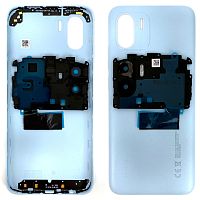 Задня кришка Xiaomi Redmi A1, Redmi A2 (блакитна оригінал Китай зі склом камери)