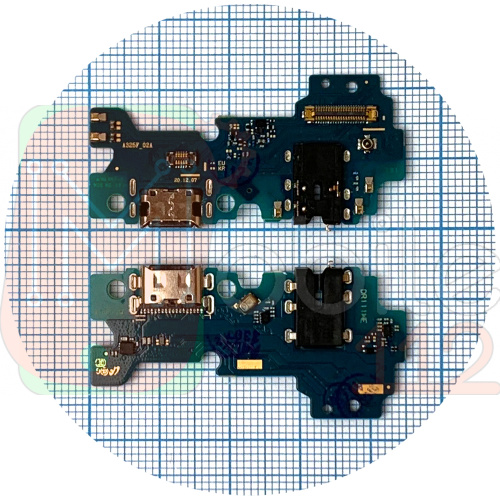 Шлейф Samsung Galaxy A32 4G A325F з роз'ємами зарядки, навушників та мікрофоном Оригінал Китай - нижня плата