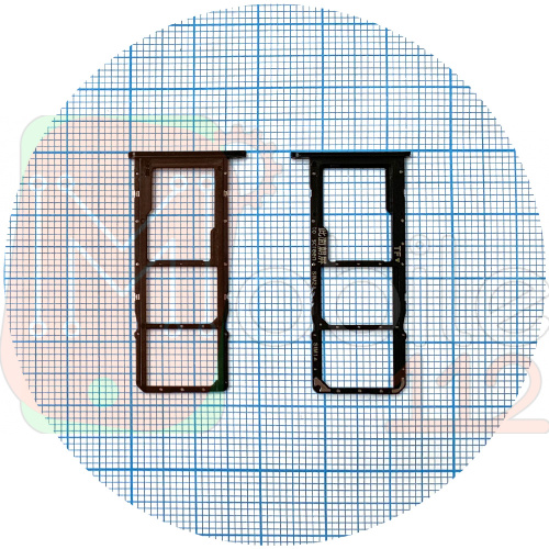 Тримач Sim картки Huawei Y6p (чорний на 2 SIM + MicroSD)