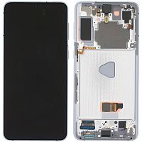 Дисплей Samsung Galaxy S21 FE 5G G990B з тачскріном (OLED із сірою рамкою)