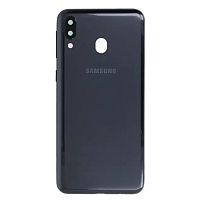 Задня кришка Samsung Galaxy M20 M205F (чорна зі склом камери)