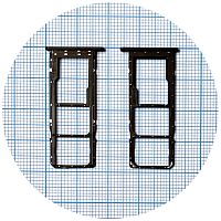 Тримач SIM карти Samsung Galaxy A03s A037F (чорний на 2 SIM + MicroSD)
