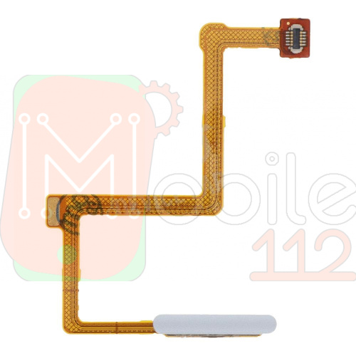 Шлейф Xiaomi Poco F4 з кнопкою включення та сканером відбитка пальця (сріблястий оригінал Китай)