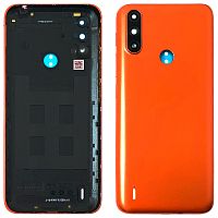 Задняя крышка Motorola Moto E7 Power, E7i Power XT2097 (красная оригинал Китай со стеклом камеры)