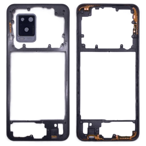 Рамка корпусу Vivo V20 (чорна зі склом камери)
