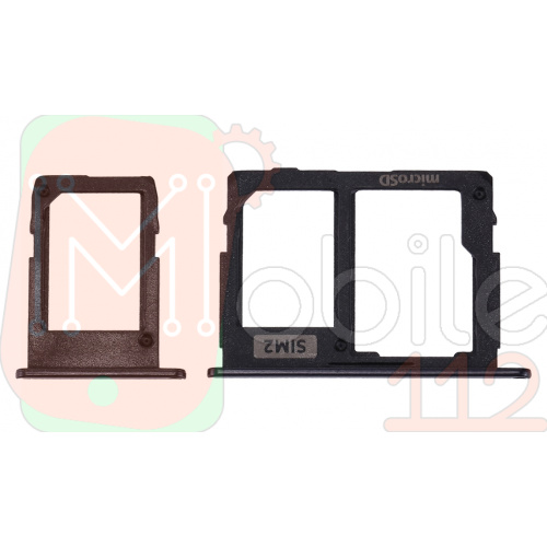 Тримач Sim картки Samsung Galaxy J5 2017 J530F, Galaxy J7 2017 J730F (чорний на 2 Sim + Micro SD комплект)