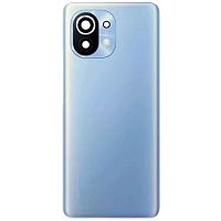 Задняя крышка Xiaomi Mi 11 (синяя оригинал Китай со стеклом камеры)