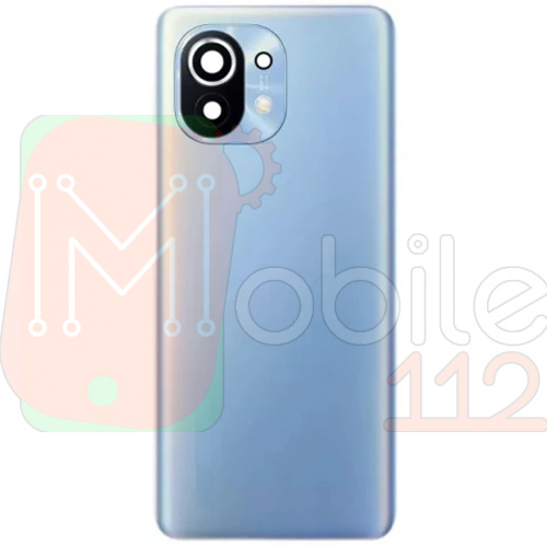 Задня кришка Xiaomi Mi 11 (синя оригінал Китай зі склом камери)