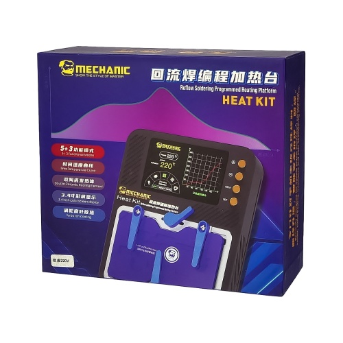 Переднагрівач з РК-дисплеєм Mechanic Heat Kit i14 для ремонту камер і плат, з платформами та трафаретами iPhone X-14 Pro Max фото 9