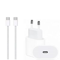 Зарядное устройство для iPhone 15 Pro Max 35W USB-C с кабелем Type-C to Type-C в коробке (белое)