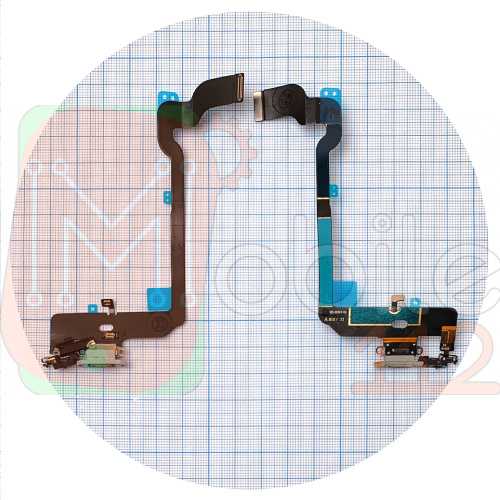 Шлейф Apple iPhone XS з роз'ємом зарядки та мікрофоном (білий)