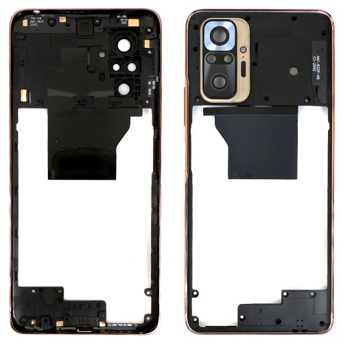 Рамка корпусу Xiaomi Redmi Note 10 Pro (бронзова зі склом камери)