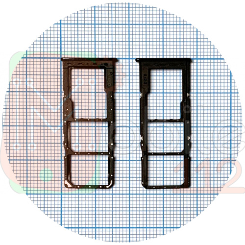 Держатель Sim карты Samsung Galaxy A32 4G A325F (черный на 2 SIM + Micro SD)