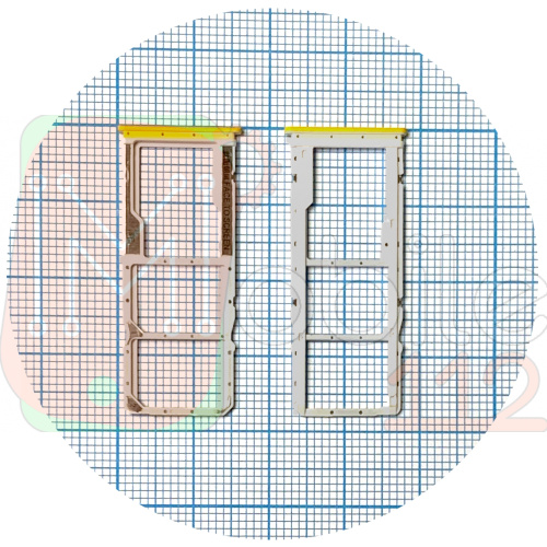 Тримач SIM карти Xiaomi Redmi 9T, Poco M3 (жовтий на 2 SIM + MicroSD)