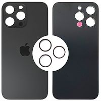 Задняя крышка Apple iPhone 14 Pro Max (черная оригинал Китай с кольцами)