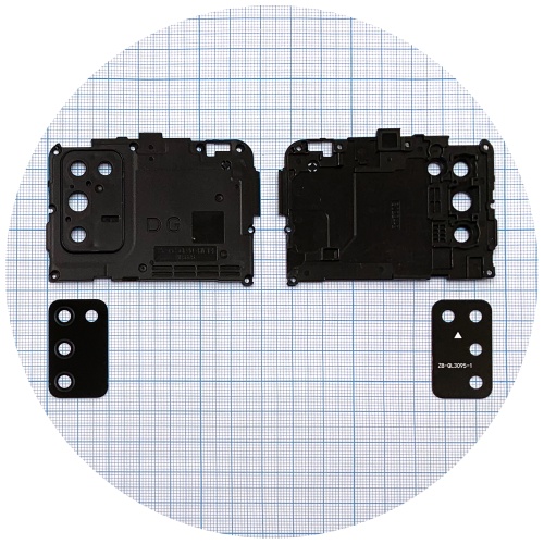 Стекло камеры Samsung Galaxy A02s A025F, A03s A037F, M02s M025F (черное с рамкой) фото 2 Стекло камеры Samsung Galaxy A02s A025F, A03s A037F, M02s M025F (черное с рамкой) фото 2