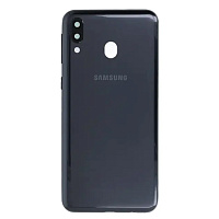 Задня кришка Samsung Galaxy M20 M205F (чорна зі склом камери)