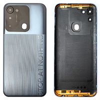 Задня кришка Tecno Spark Go 2022 (срібляста, Ice Silver оригінал Китай зі склом камери)