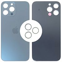 Задня кришка Apple iPhone 13 Pro Max (блакитна оригинал Китай с кольцами)