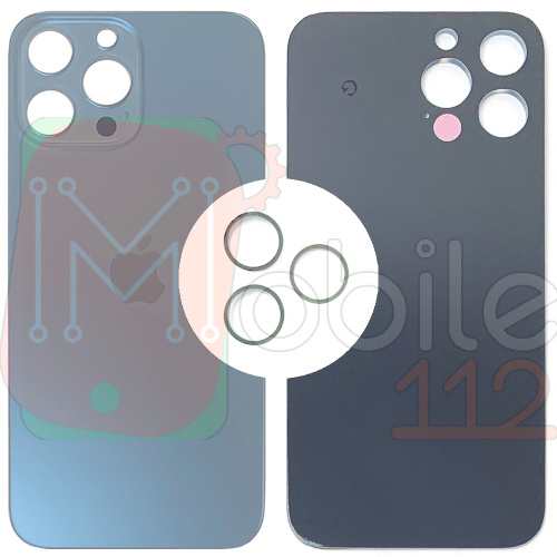 Задня кришка Apple iPhone 13 Pro Max (блакитна оригинал Китай с кольцами)