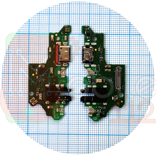 Шлейф Huawei P Smart Pro STK-L21 з роз'ємом зарядки та мікрофоном Оригінал Китай - нижня плата