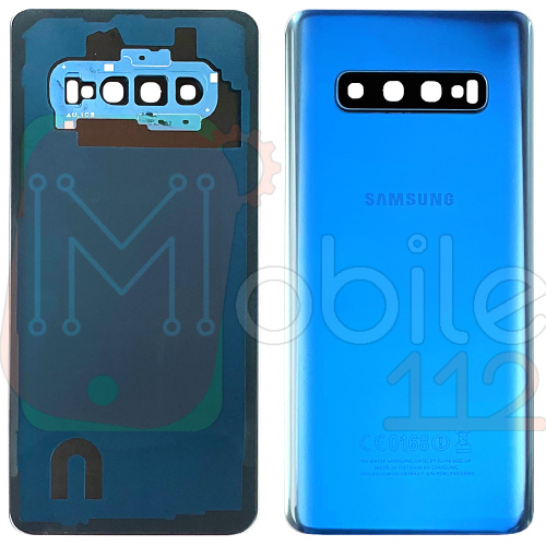 Задняя крышка Samsung Galaxy S10 Plus G975F (синяя оригинал Китай со стеклом камеры)