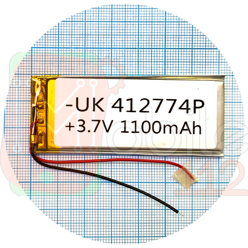 Акумулятор універсальний 412774P 73 x 28 x 3 1100 mAh 3.7V