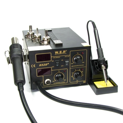 Паяльна станція WEP 852D+ компресорна, фен, паяльник фото 2