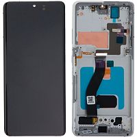 Дисплей Samsung Galaxy S21 Ultra G998B з тачскріном (OLED із сріблястою рамкою)