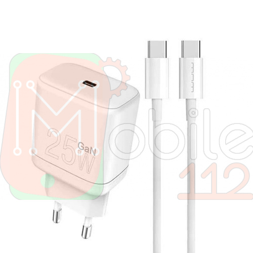 Зарядний пристрій WUW-T60 25W Type-C-Type-C (біле)